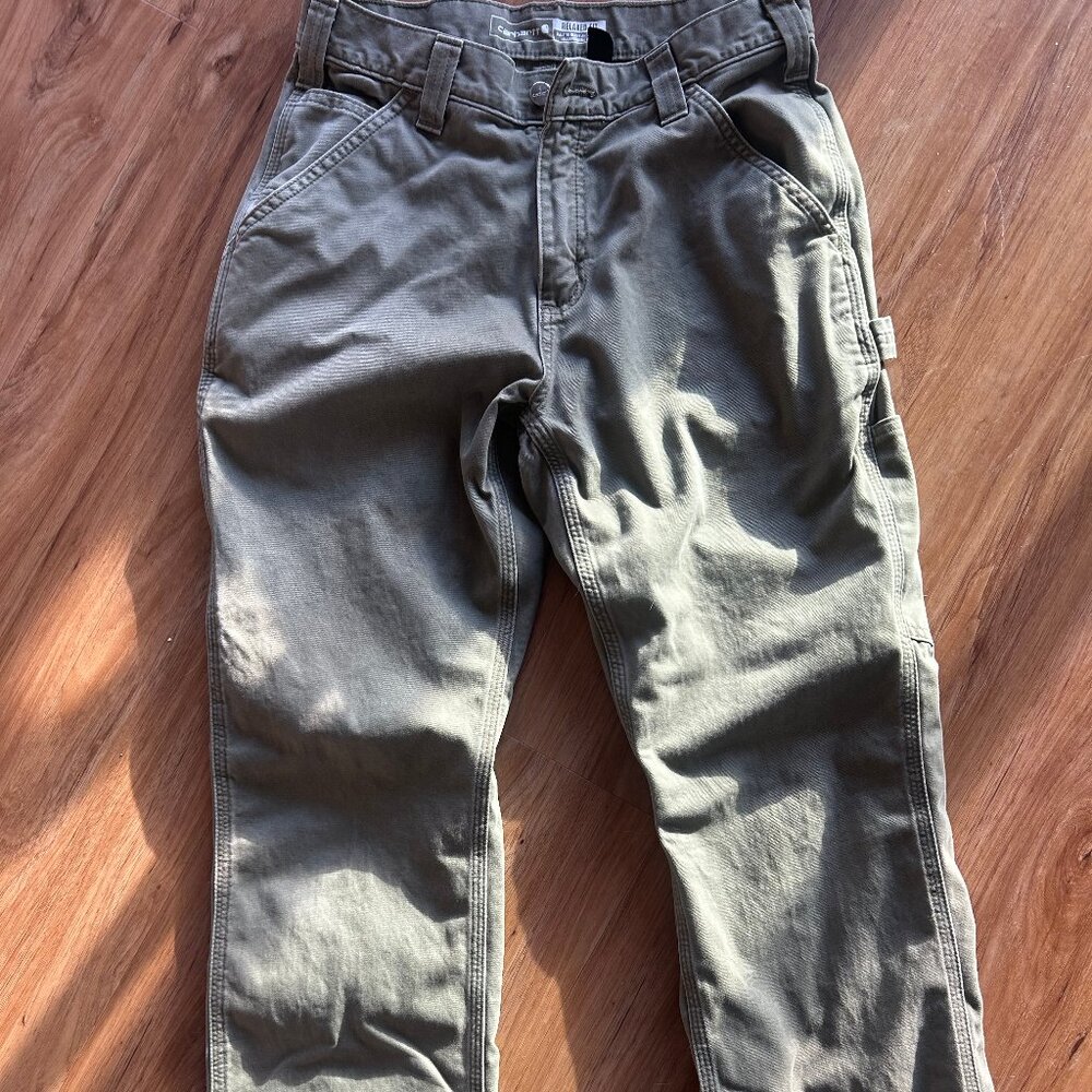 Carhartt Mens Work Pants - Relaxed Fit - Twill 30x32  Olive